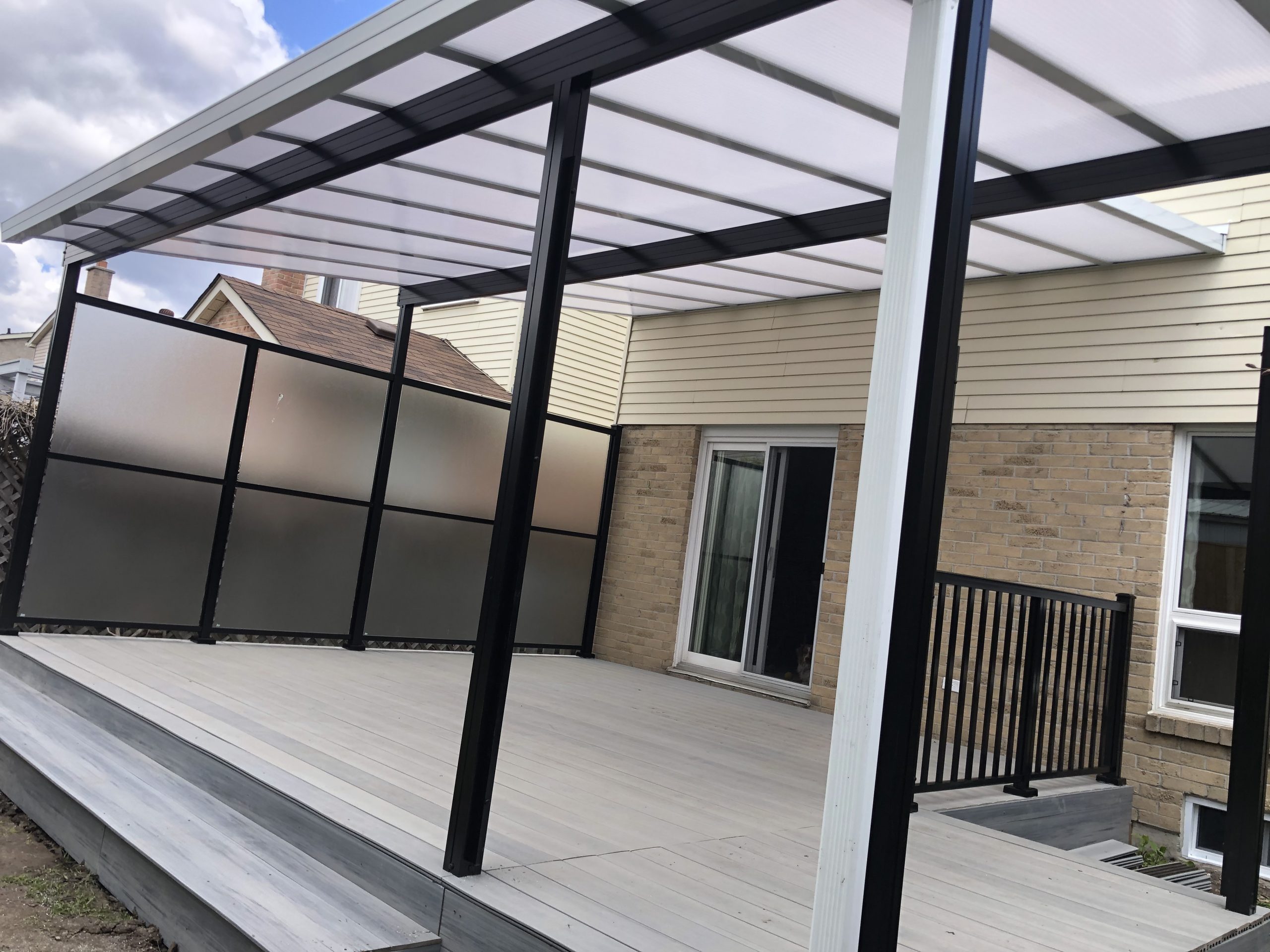Patio Cover with Black Posts